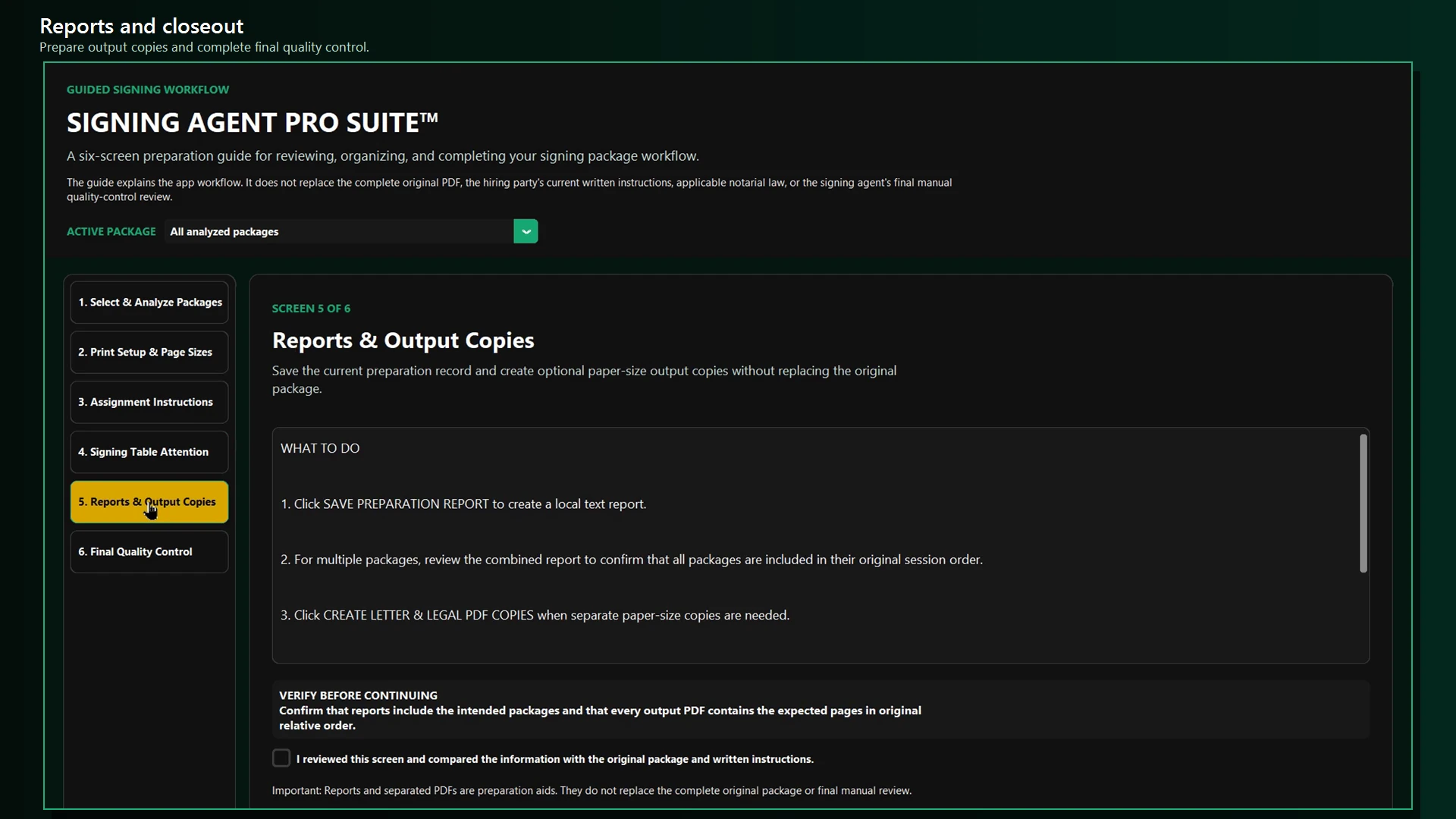 Actual SAPS Windows screenshot: Reports and Output Copies, screen 5 of 6.